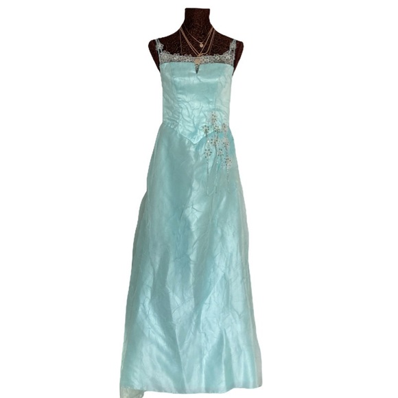 Beautiful tailored dress Green Mint beaded maxi dress - Picture 2 of 16